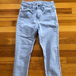 High Waisted Light Wash Skinny Jeans